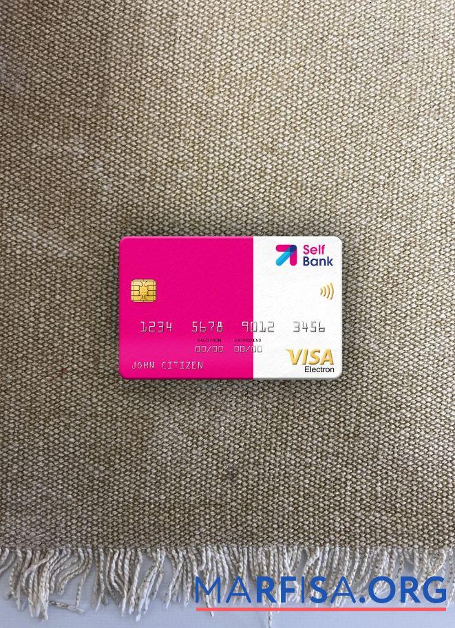 Blank Spain Self Bank visa electron card photolook front download for verification